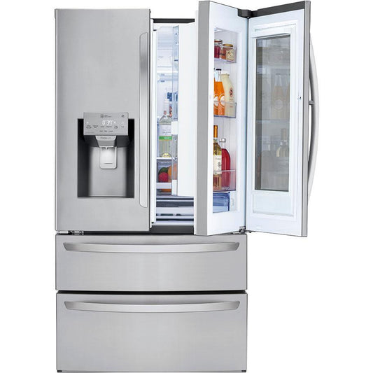 LG 36-inch, 27.8 cu.ft. Freestanding French 4-Door Refrigerator with Slim SpacePlus® Ice System LMXS28596S