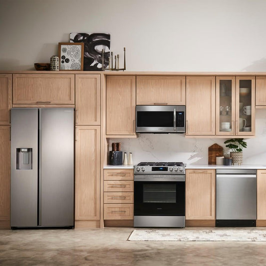Samsung 36-inch, 22 cu.ft. Counter-Depth Side-by-Side Refrigerator with External Water and Ice Dispensing System RS22T5201SR/AA