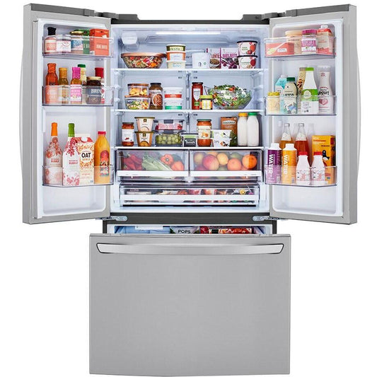 LG 36-inch, 28.7 cu. ft. Freestanding French 3-Door Refrigerator with IcePlus™ LRFCS29D6S